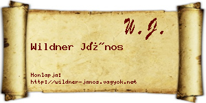 Wildner János névjegykártya